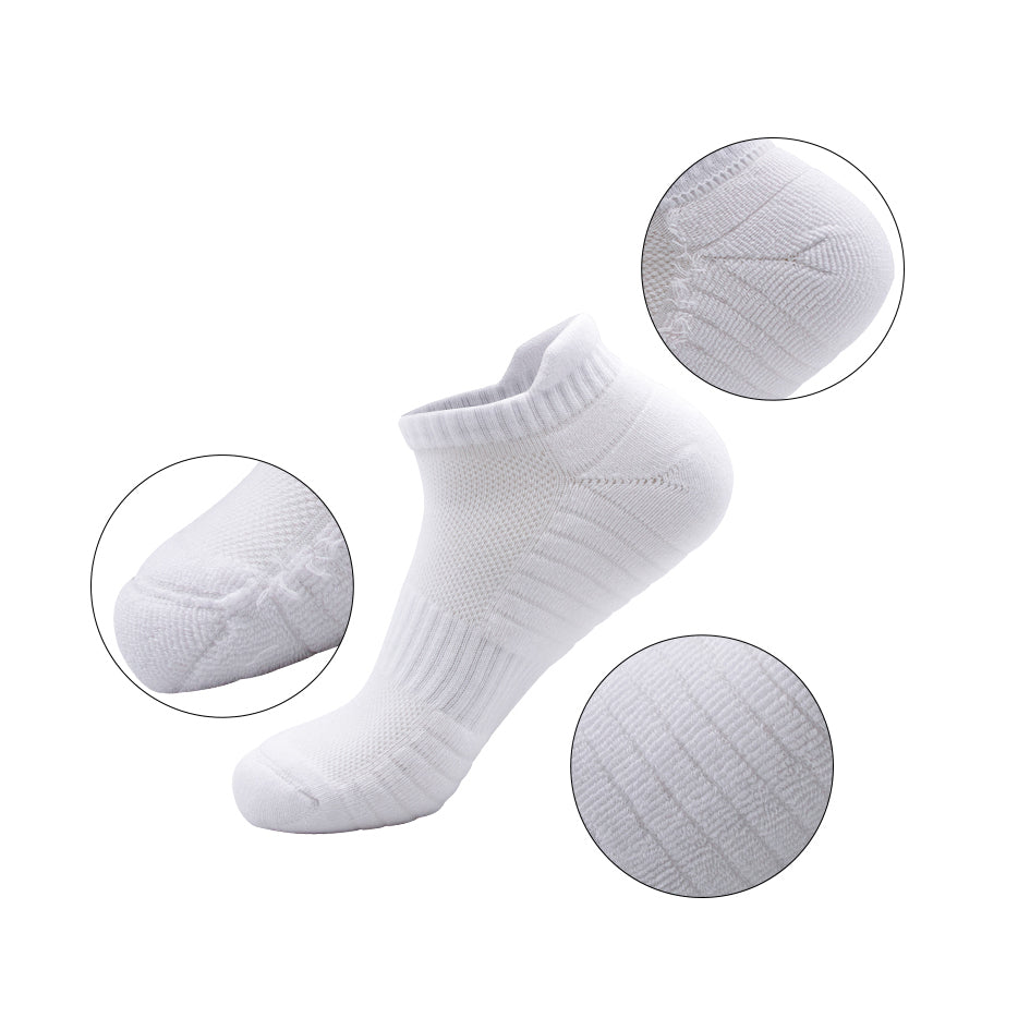 Autumn Unisex Premium Half-Loop Ankle Athletic Compression Running Socks, 5 Pairs