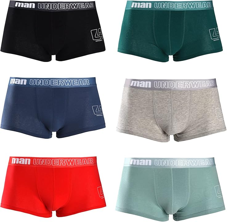 Underwear for Men Breathable Trunks Underwear Soft Cotton Boxer Briefs Multi-Pack