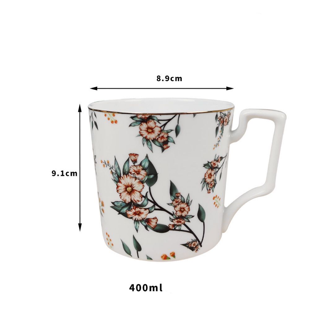 Customized Bone China Mug- Golden Rim