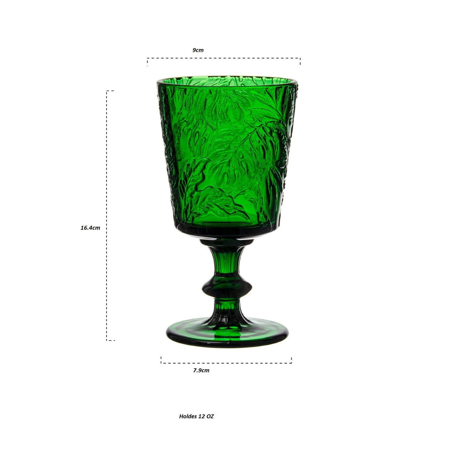 Vintage Rainforest Embossed Wine Glasses Goblets for Party Wedding Anniversary