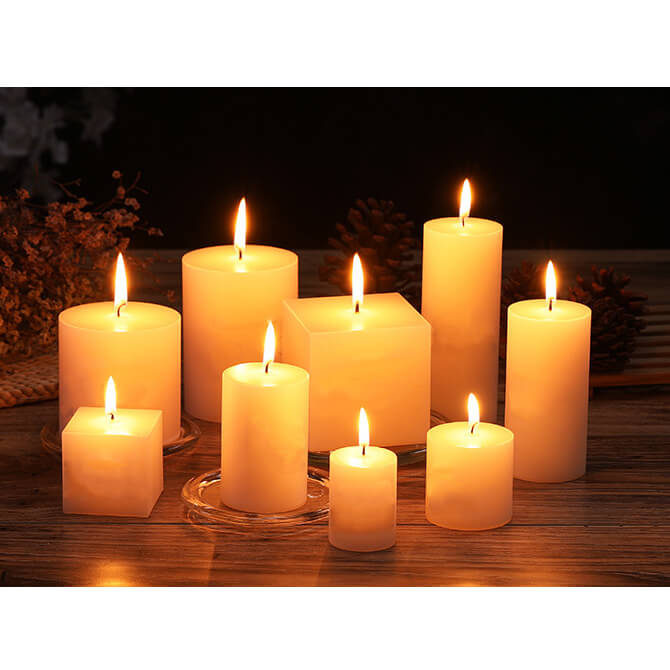 AnlarVo 3.8x5cm Ivory Unscented Classic Cylinder Candle, Pack of 5