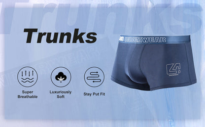 Underwear for Men Breathable Trunks Underwear Soft Cotton Boxer Briefs Multi-Pack