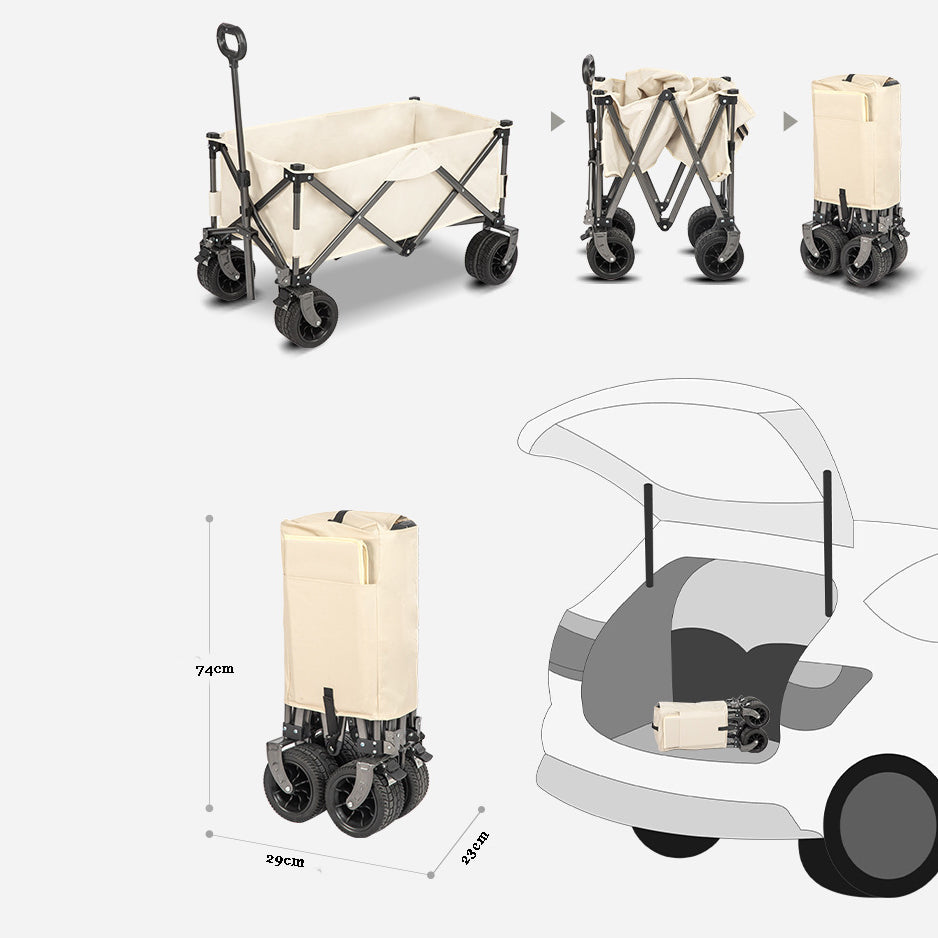 AnlarVo Outdoor Collapsible Wagon with Aluminum Alloy Tabletop Board