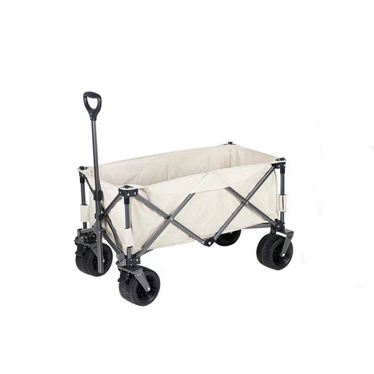 AnlarVo Fishing/Camping/Picnic Outdoor Heavy Duty Folding Collapsible Wagon-Ivory