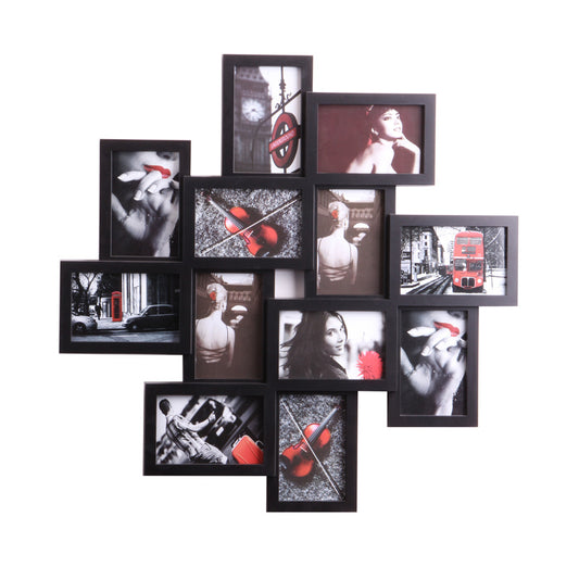 AnlarVo Multi Collage Picture Frames12 Openings Black 4in x 6in