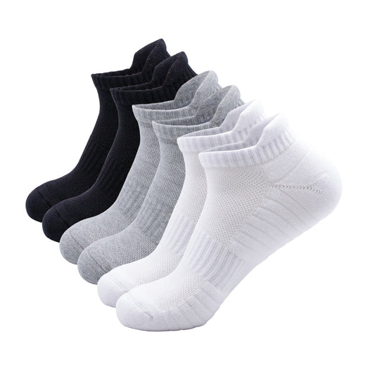 Autumn Unisex Premium Half-Loop Ankle Athletic Compression Running Socks, 5 Pairs
