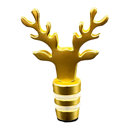 AnlarVo Luxury Festive Gold Deer Antler Bottle Stopper