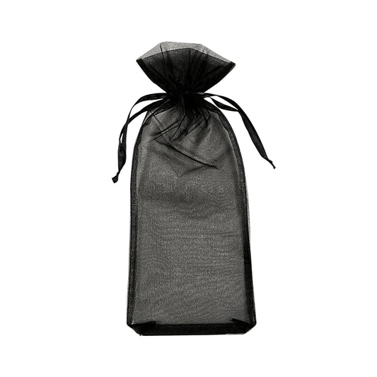AnlarVo Black Sheer Organza Wine Bags, 6.2x16.5 inches, 12 Pack