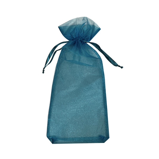 AnlarVo Blue Sheer Organza Wine Gift Bags, 6.2x16.5 inches, 12 Pack