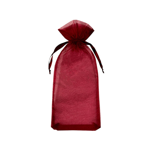 AnlarVo Burgundy Sheer Organza Wine Bags, 6.2x16.5 inches, 12 Pack