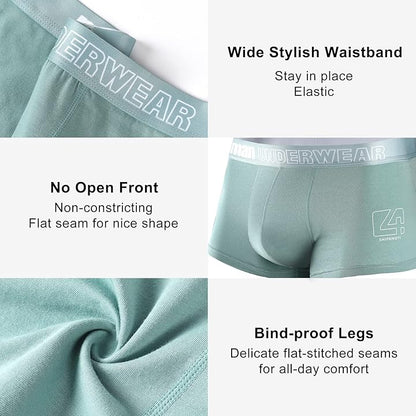 Underwear for Men Breathable Trunks Underwear Soft Cotton Boxer Briefs Multi-Pack