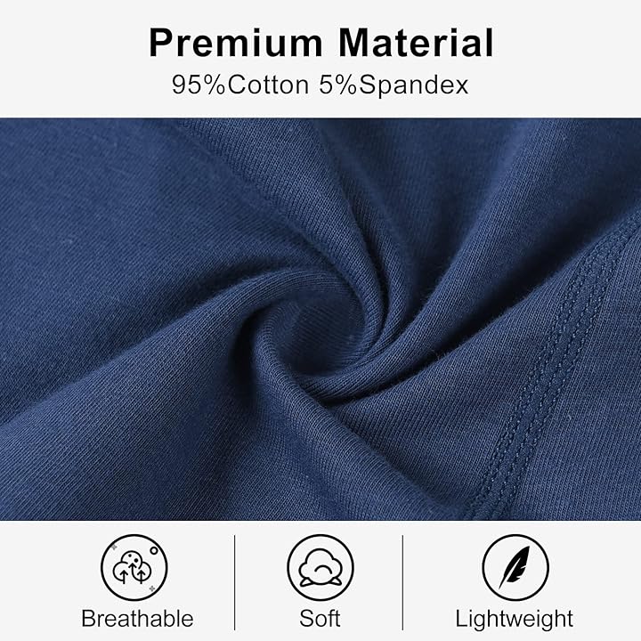 Underwear for Men Breathable Trunks Underwear Soft Cotton Boxer Briefs Multi-Pack