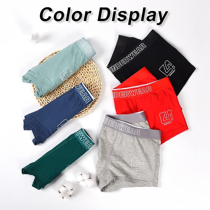 Underwear for Men Breathable Trunks Underwear Soft Cotton Boxer Briefs Multi-Pack