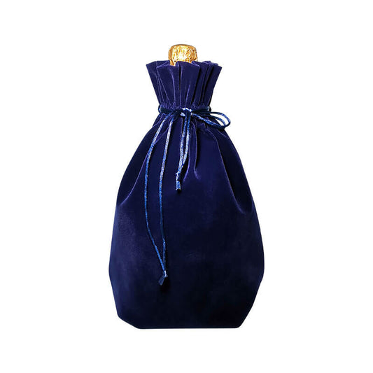 AnlarVo Navy Blue Classy Velvet Champagne Gift Bag, big size, 7 Pack