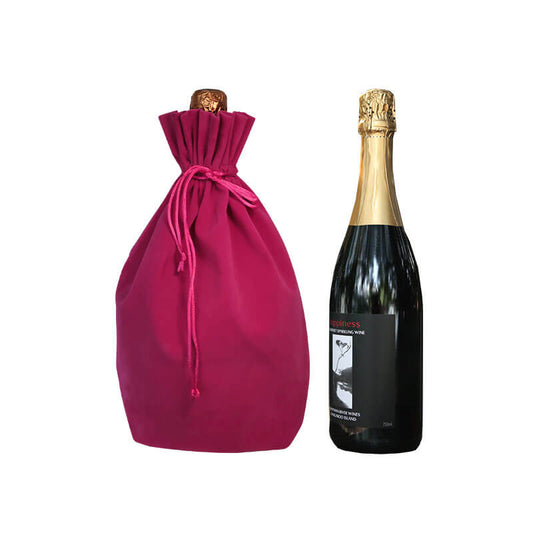 AnlarVo Hot Pink Classy Velvet Champagne Gift Bags, big size, 7 Pack