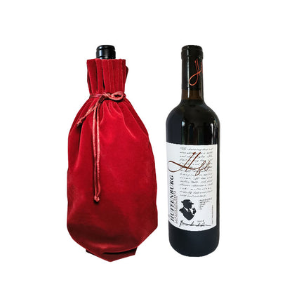 AnlarVo Valentine Red Classy Velvet Wine Carrier Bags, Regular Size, 7 Pack