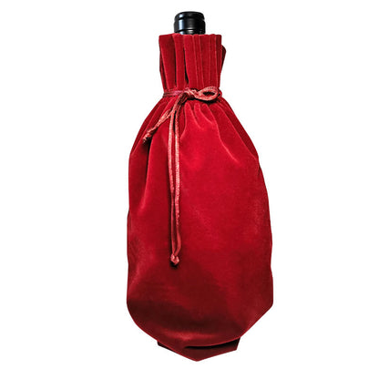 AnlarVo Valentine Red Classy Velvet Wine Carrier Bags, Regular Size, 7 Pack