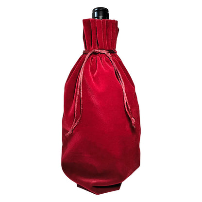 AnlarVo Valentine Red Classy Velvet Wine Carrier Bags, Regular Size, 7 Pack