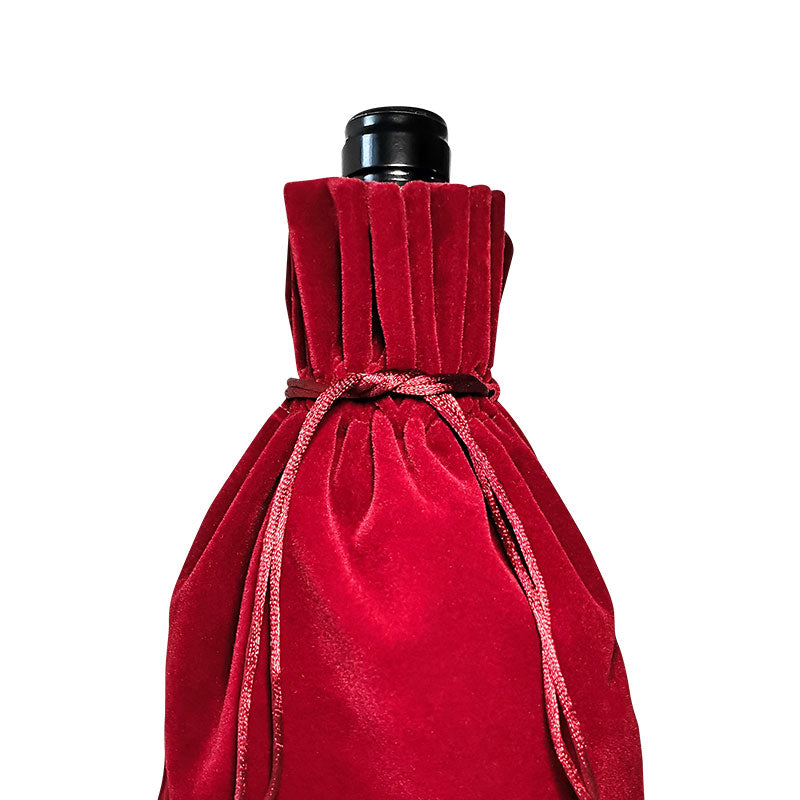 AnlarVo Valentine Red Classy Velvet Wine Carrier Bags, Regular Size, 7 Pack