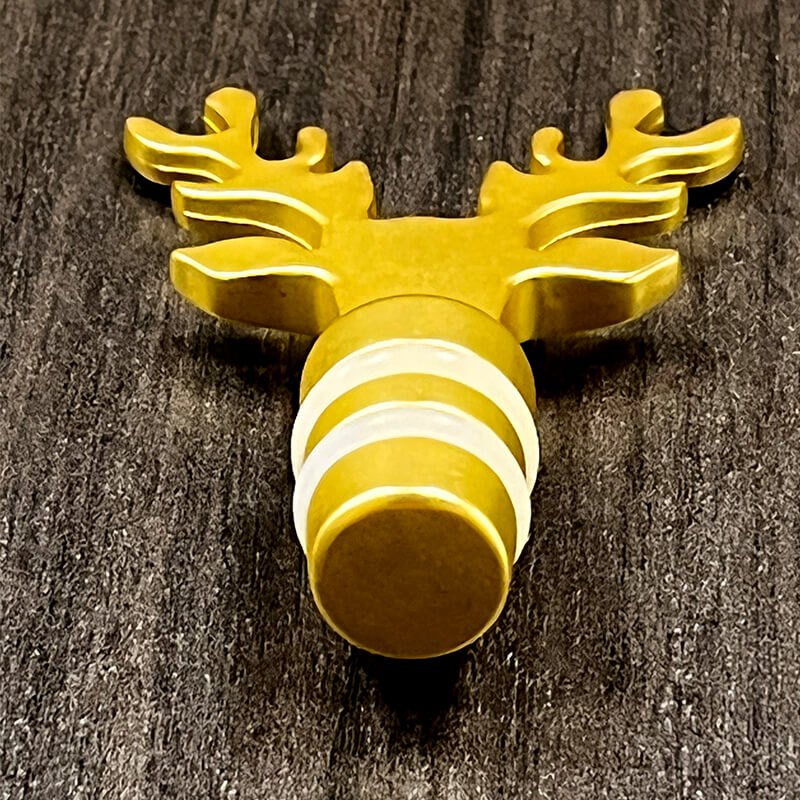 AnlarVo Luxury Festive Gold Deer Antler Bottle Stopper