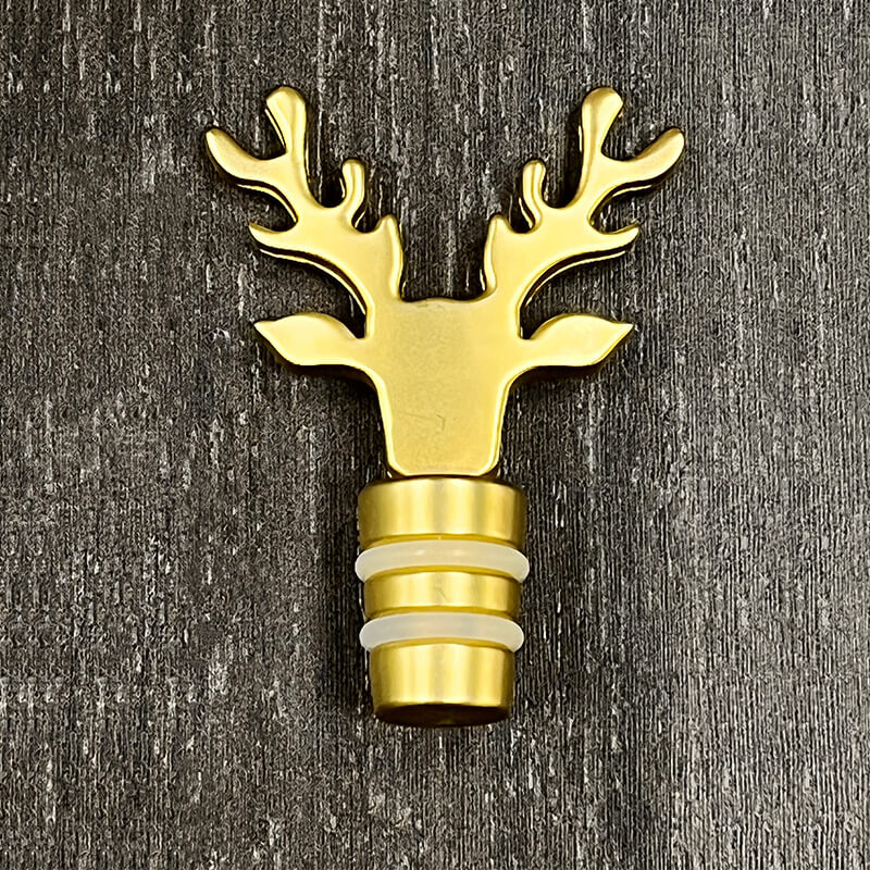 AnlarVo Luxury Festive Gold Deer Antler Bottle Stopper