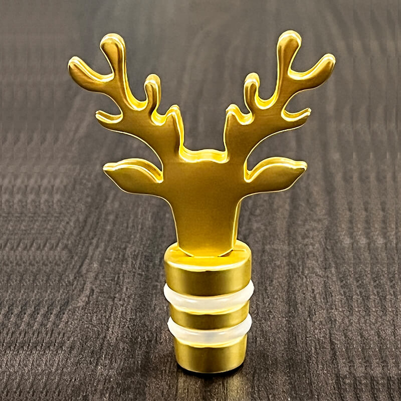 AnlarVo Luxury Festive Gold Deer Antler Bottle Stopper