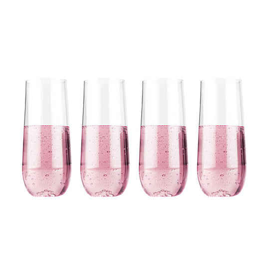 AnlarVo Plastic Stemless Champagne Flute Set oF 4