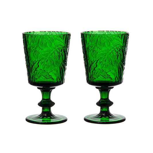 Vintage Rainforest Embossed Wine Glasses Goblets for Party Wedding Anniversary