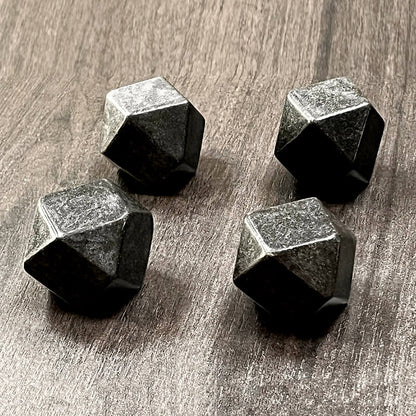 AnlarVo Polished Black Basalt Whisky Stones with Pouch, Set of 4